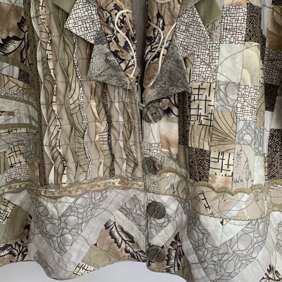 Handcrafted Embellished Quilted Jacket Size XL - Picture 3 of 14